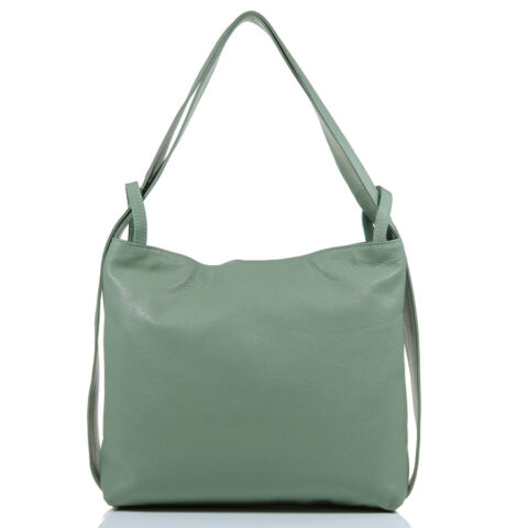 Passaggio Leather Τσάντα Ώμου-Σακίδιο Πλάτης Από Γνήσιο Δέρμα(Πράσινο Μέντα)