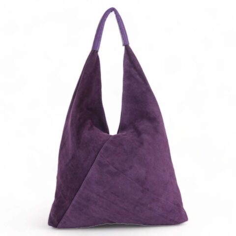 Passaggio Leather Shopping Τσάντα Ώμου Από Γνήσιο Καστόρι Δέρμα (Μωβ-Italy)