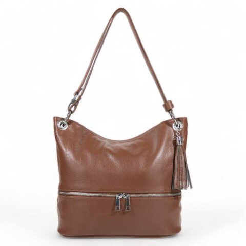 Passaggio Leather Bag Τσάντα Ώμου-Χιαστί Από Γνήσιο Δέρμα (Italy-Καφέ)
