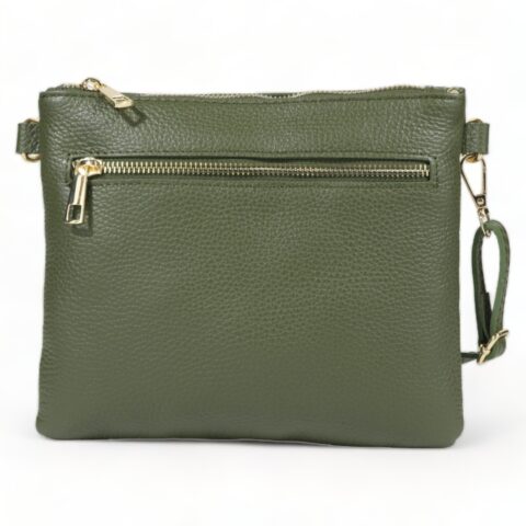 Passaggio Leather Τσαντάκι Ώμου-Χιαστί Σε Γνήσιο Ιταλικό Δέρμα(Πράσινο-Italy)