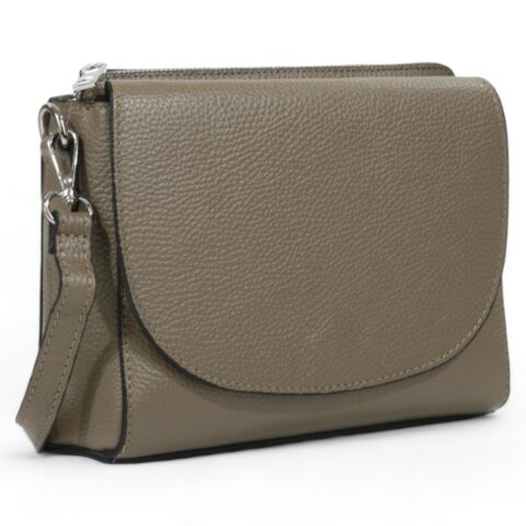 Passaggio Leather Bag Τσάντα Ώμου-Χιαστί Από Γνήσιο Δέρμα Τριθέσια (Italy-Dr.Taupe)