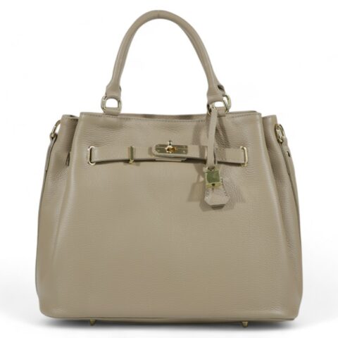 Passaggio Leather Tote Τσάντα Από Γνήσιο Δέρμα (Italy Lt.Taupe/Σκούρο Μπεζ 1585)