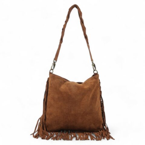 Passaggio Leather Τσάντα Ώμου-Χιαστί Από Γνήσιο Καστόρι Δέρμα (Καφέ)