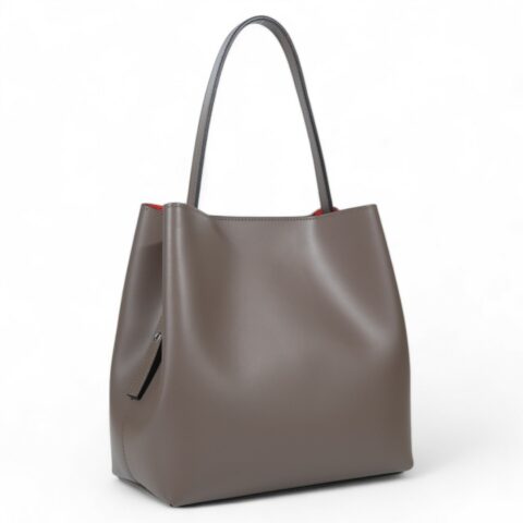Passaggio Leather Δερμάτινη Τσαντά Ώμου Italy (Dark Taupe)