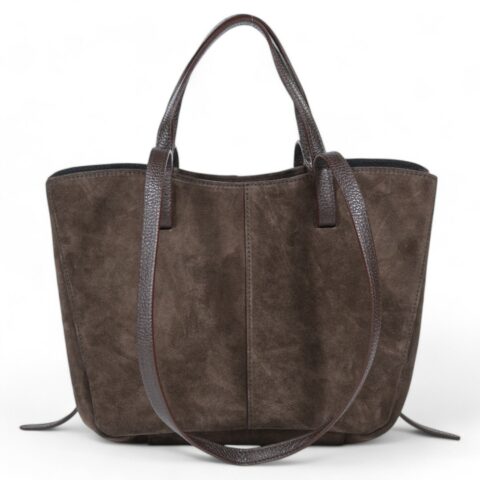 Passaggio Leather Τσάντα Χειρός-Ώμου Από Γνήσιο Δέρμα Καστόρι (Italy-Σκούρο Καφέ)
