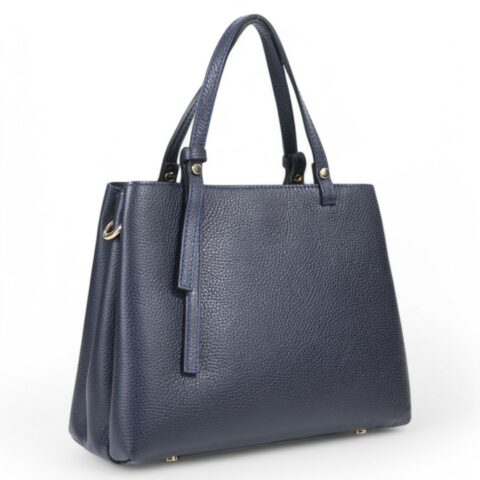 Passaggio Leather Tote Τσάντα Τριών Θέσεων Από Γνήσιο Δέρμα (Italy-Μπλε)