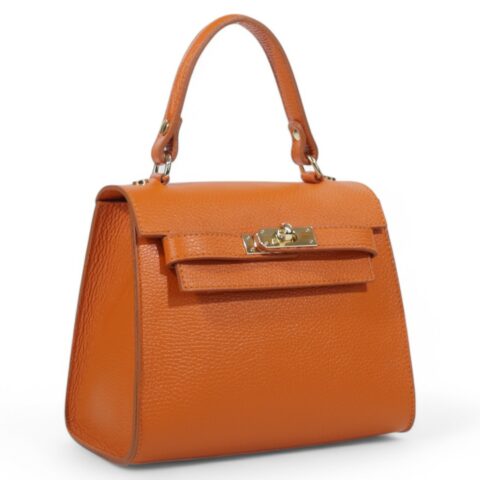 Passaggio Leather Tote Τσαντάκι Από Γνήσιο Δέρμα (Italy-Σκούρο Πορτοκαλί)