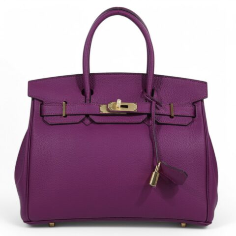 Δερμάτινη Tote Τσάντα Από Γνήσιο Δέρμα (Plum)