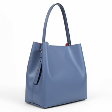 Passaggio Leather Δερμάτινη Τσαντά Ώμου (Italy-Celeste)