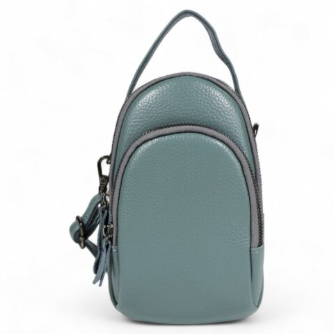 Passaggio Leather Γυναικείo Τσαντάκι Ώμου-Χιαστί Από Γνήσιο Δέρμα (Stone)