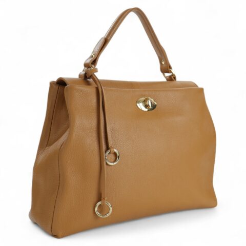 Passaggio Leather Δερμάτινη Tote Τσαντά  (Italy-Ταμπά Ανοικτό)