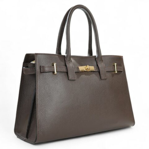 Passaggio Leather Tote Τσάντα Από Γνήσιο Δέρμα (Italy-dark chocolate brown)
