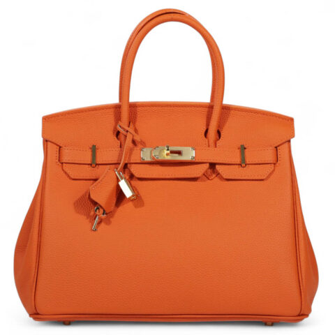 Δερμάτινη Tote Τσάντα Από Γνήσιο Δέρμα (Orange)