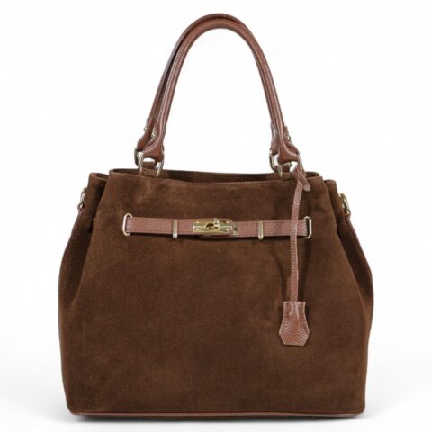 Passaggio Leather Tote Τσάντα Από Γνήσιο Καστόρι (Italy-Καφέ)