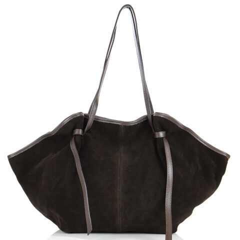 Passaggio Leather Τσάντα Shopper Από Γνήσιο Δέρμα Καστόρι Ιταλίας (dark Chocolate Brown) XL