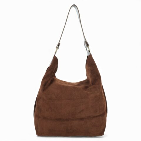 Passaggio Leather Shopping Τσάντα Ώμου Από Γνήσιο Καστόρι Δέρμα (Brown-Italy)