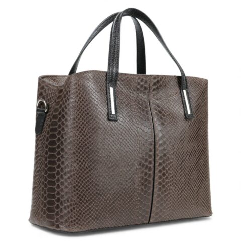 Passaggio Leather Tote Bag Τσάντα Από Γνήσιο Δέρμα (Chocolate Brown-Italy)