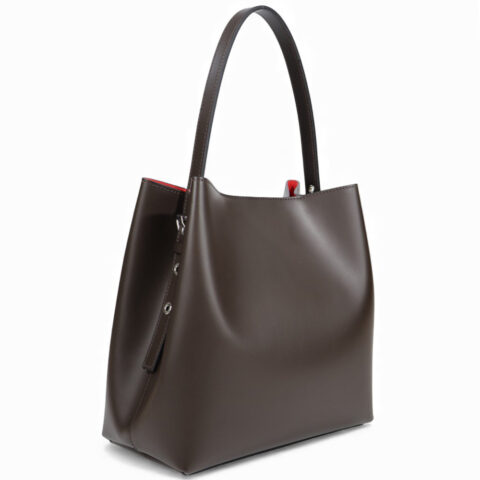 Passaggio Leather Δερμάτινη Τσαντά Ώμου (Italy-Dark chocolate brown)