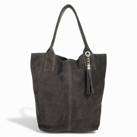 Passaggio Leather Shopping Bag Τσάντα Ώμου Από Γνήσιο Καστόρι Δέρμα (Μεγάλη-Dark Brown)