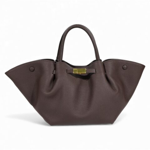 Passaggio Leather Tote Τσάντα Από Γνήσιο Δέρμα (Italy Chocolate brown Dollaro)