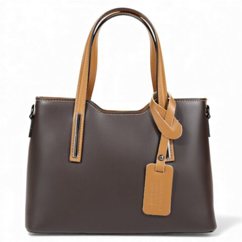Passaggio Leather Tote Τσάντα Από Γνήσιο Δέρμα (Chocolate Brown/Ταμπά)