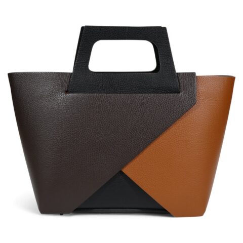 Passaggio Leather Τσάντα Tote σε Γνήσιο Δέρμα (Italy-Καφέ/Ταμπά 1767)