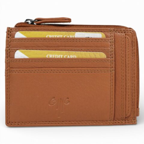 Kion Καρτοθήκη διπλής όψεως Από Γνήσιο Δέρμα (17/4 Light Cognac)