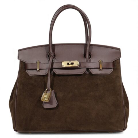 Δερμάτινη Tote Τσάντα Από Γνήσιο Δέρμα (Dark Brown)