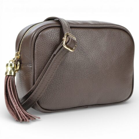 Passaggio Leather Τσάντα Ώμου-Χιαστή από Γνήσιο Δέρμα (Italy-chocolate  brown)
