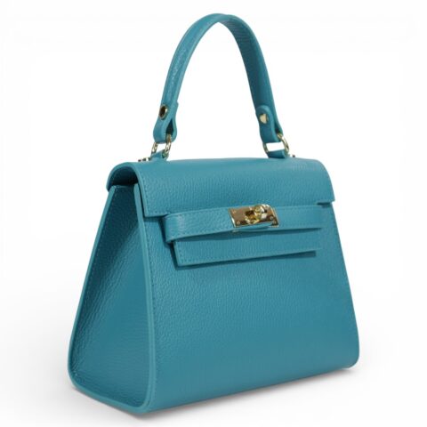 Passaggio Leather Tote Τσαντάκι Από Γνήσιο Δέρμα (Italy-Aqua Turquoise)