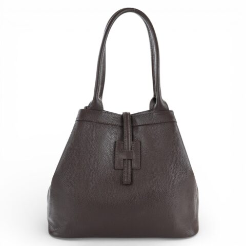 Passaggio Leather Τσάντα Shopper Από Γνήσιο Μαλακό Δέρμα(Chocolate Brown-Italy)