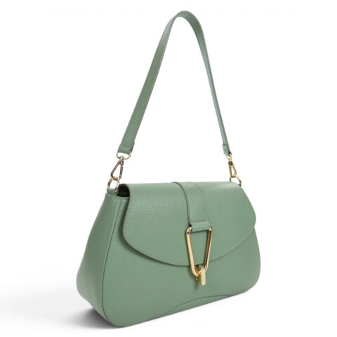 Passaggio Leather Τσάντα Ώμου-Χιαστί Από Γνήσιο Δέρμα (Italy-Πράσινο μεντά 1755)