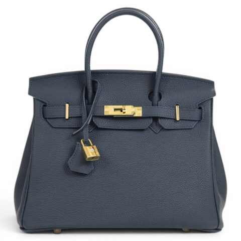 Δερμάτινη Tote Τσάντα Από Γνήσιο Δέρμα (Navy Blue)