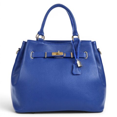 Passaggio Leather Tote Bag Τσάντα Από Γνήσιο Δέρμα (Italy) Μπλε ρουά