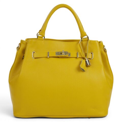 Passaggio Leather Tote Bag Τσάντα Από Γνήσιο Δέρμα (Italy) Yellow